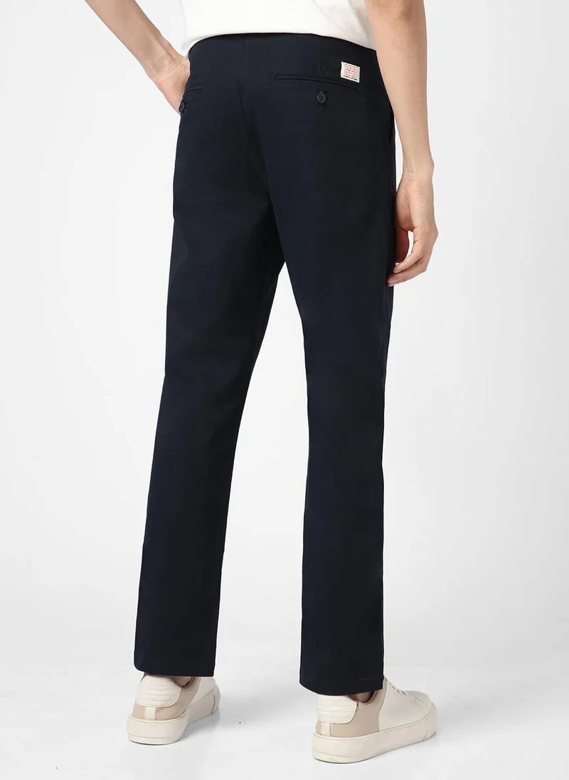 Urbano Fashion  Urbano Fashion Men's Navy Blue Cotton Regular Fit Casual Chinos Trousers Stretch for Men | Best Price UAE